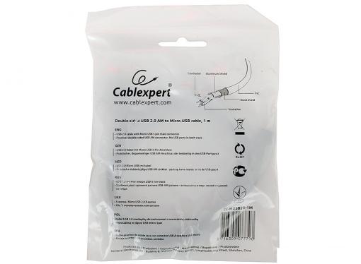 Кабель microUSB 1.0м Gembird/Cablexpert CC-mUSB2D-1M AM/microBM 5P, мультиразъем USB, пакет