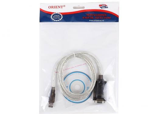 Кабель-адаптер USB AM - COM DB9M(RS232) Orient USS-101N18, 1.8м, крепление винты