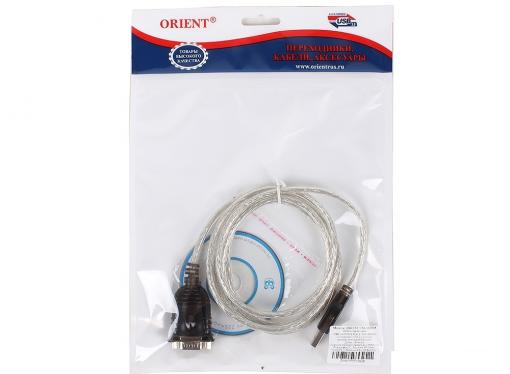 Кабель-адаптер USB AM - COM DB9M(RS232) Orient USS-111N18, 1.8м, крепление гайки