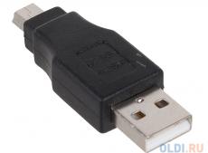 Переходник 3Cott 3C-USBAM-MINI-USB5PM-AD26, с USB A/M на Mini USB/M, черный