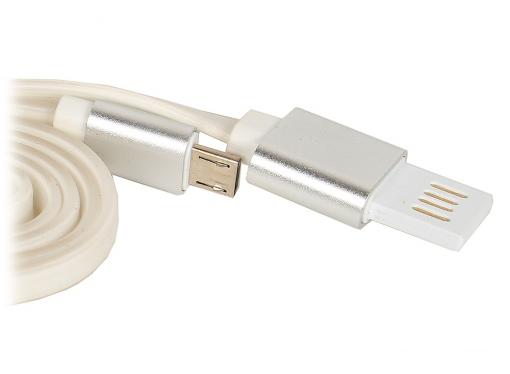 Кабель USB 2.0 Cablexpert, AM/microBM 5P, 1м серебристый металлик CC-mUSBs1m