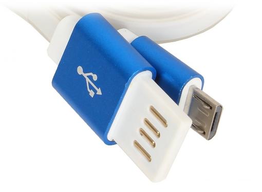 Кабель USB 2.0 Cablexpert, AM/microBM 5P, 1м синий металлик CC-mUSBb1m