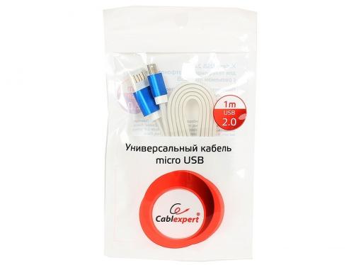 Кабель USB 2.0 Cablexpert, AM/microBM 5P, 1м синий металлик CC-mUSBb1m