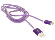 Кабель USB 2.0 Cablexpert, AM/Lightning 8P, 1м фиолетовый металлик