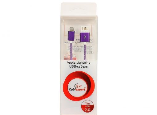 Кабель USB 2.0 Cablexpert, AM/Lightning 8P, 1м фиолетовый металлик