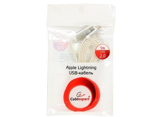 Кабель USB 2.0 Cablexpert, AM/Lightning 8P, 1м серебристый металлик