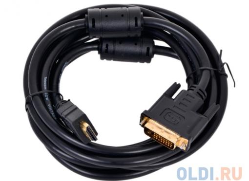 Кабель HDMI - DVI-D 19M/19M 3м Telecom 2 фильтра, с позолоченными контактами