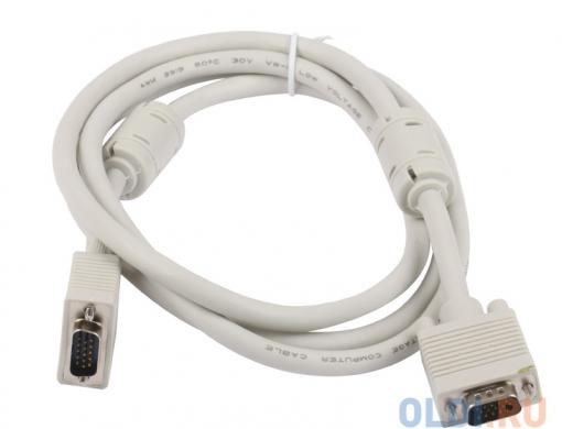Кабель VGA Premium Gembird, 1.8м, 15M/15M, тройн.экран, феррит.кольца, пакет CC-PPVGA-6