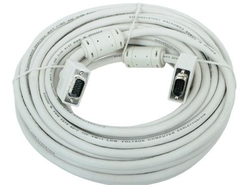 Кабель VGA Premium Gembird, 15м, 15M/15M, тройн.экран, феррит.кольца, пакет  CC-PPVGA-15M
