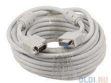Кабель VGA Premium Gembird, 10м, 15M/15F, тройн.экран, феррит.кольца, пакет