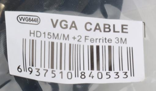 Кабель монитор-SVGA card (15M-15M) VCOM [VVG6448-3M] 3.0м 2 фильтра
