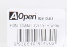 Кабель HDMI 19M/19M 1.0m ver:1.4 +3D/Ethernet AOpen [ACG511W-1M] белый, позолоченные контакты