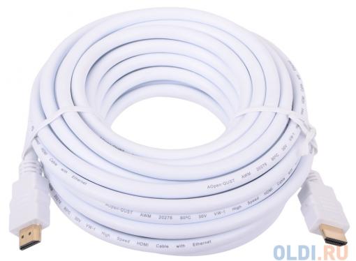 Кабель HDMI 19M/19M 10m ver:1.4 +3D/Ethernet AOpen [ACG511W-10M] белый, позолоченные контакты