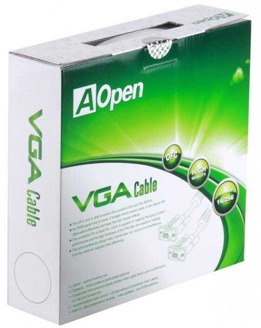 Кабель VGA AOpen (ACG341AD-15M) 15 м, 2 фильтра, (15M-15M)
