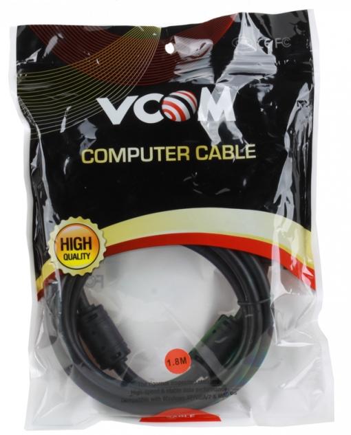 Кабель DVI-D 25M/25M 1.8м Dual Link VCOM [VDV6300-1.8M] 2 фильтра, позолоченные контакты