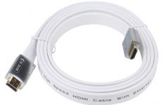 Кабель HDMI 19M/19M 1.8m ver:1.4 +3D/Ethernet AOpen [ACG545A_W-1.8M] Серебряно-белый Flat Top Quality