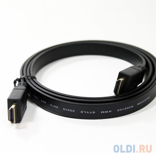 Кабель HDMI 19M/19M 1.0m ver:1.4 +3D/Ethernet Telecom [CG540D\W\P-1M] плоский