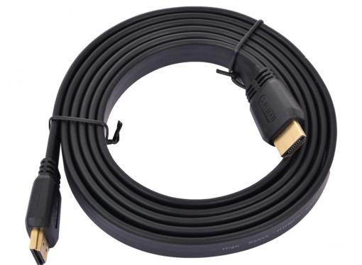 Кабель HDMI Gembird/Cablexpert, 1.8м, v1.4, 19M/19M, плоский кабель, черный, позол.разъе CC-HDMI4F-6