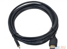 Кабель HDMI-microHDMI Gembird/Cablexpert, 3.0м, v1.3, 19M/19M, черный, позол.разъемы, экран, пакет  CC-HDMID-10