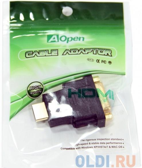 Адаптер (переходник) Aopen DVI-D 25F to HDMI 19M (ACA311) позолоченные контакты