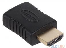 Переходник 3Cott 3C-HDMIM-HDMIF-AD206GP с HDMI/M на HDMI/F,  позолоченные коннекторы, черный