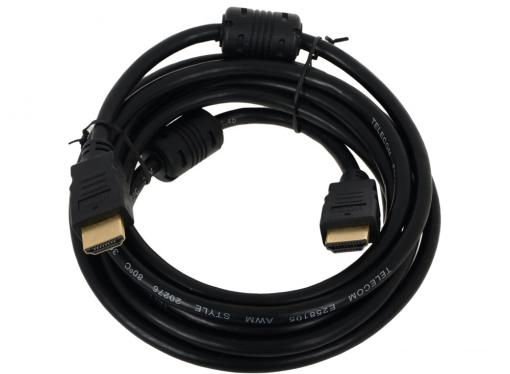 Кабель Telecom HDMI to HDMI (19M -19M) ver.1.4b, 2 фильтра, 3м, с позолоченными контактами