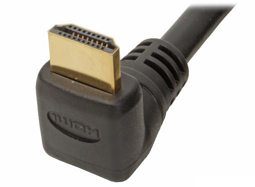 Кабель HDMI (19M-19M DownAngled), GoldPlated, 3м