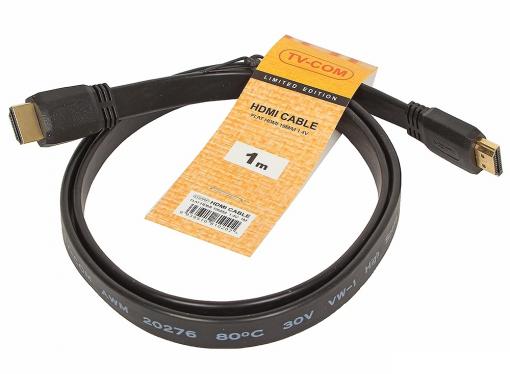 Кабель HDMI TV-COM 19M/M 1.4V  плоский 1m (CG200F-1M)