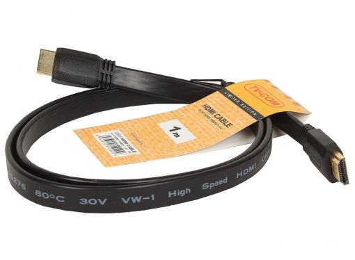 Кабель HDMI TV-COM 19M/M 1.4V  плоский 1m (CG200F-1M)