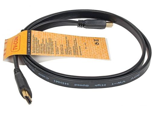 Кабель HDMI TV-COM 19M/M 1.4V  плоский 1m (CG200F-1M)
