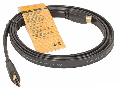 Кабель HDMI TV-COM 19M/M 1.4V  плоский 1.5m (CG200F-1.5M)