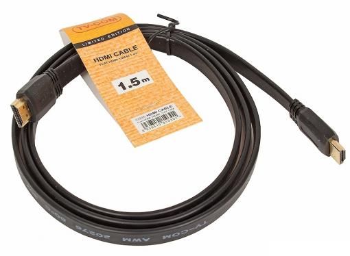 Кабель HDMI TV-COM 19M/M 1.4V  плоский 1.5m (CG200F-1.5M)