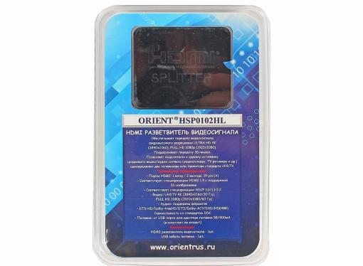 Разветвитель HDMI 4K Splitter Orient HSP0102HL