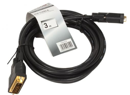 Кабель DVI-D Dual link 25M/25M, экран, феррит.кольца, 3м TV-COM (CG441D-3m)