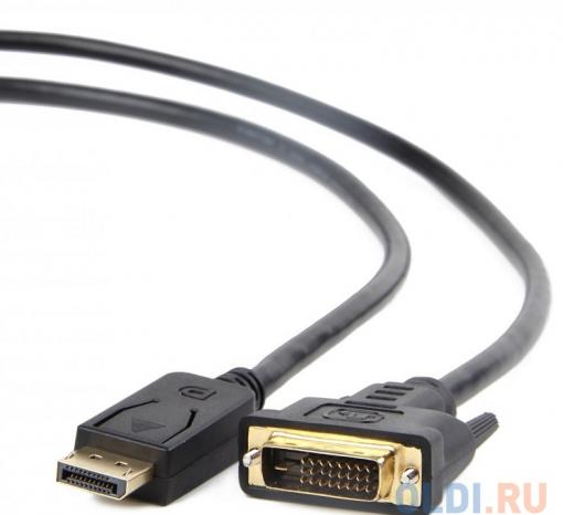 Кабель DisplayPort-DVI 3м Gembird экранированный черный CC-DPM-DVIM-3M
