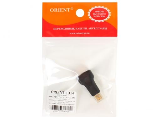Адаптер Orient C314 (Mini DisplayPort M - VGA 15F, черный)