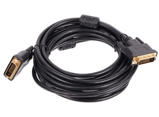 Кабель DVI-D--DVI-D Dual link 25M/25M, экран, феррит.кольца, 5м TV-COM  (CG441D-5M)