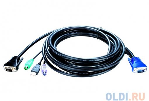 Кабель D-Link KVM-403 Кабель KVM для подключения клавиатуры, мыши и монитора, длина 5.0 м