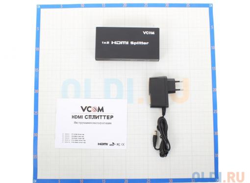 Разветвитель HDMI Spliitter 1=)2 3D Full-HD VCOM 1.4v HDP102 [VDS8040D] каскадируемый сплиттер на 2 монитора/телевизора