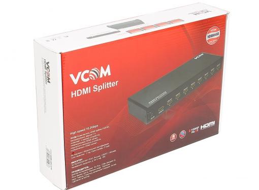 Разветвитель HDMI Spliitter 1=)8 3D Full-HD VCOM 1.4v HDP108 [VDS8048D] каскадируемый сплиттер на 8 мониторов/телевизоров (DD418A)