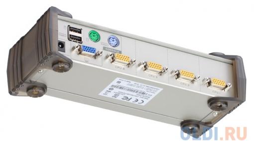 Переключатель KVM ATEN PS2/USB+VGA =)  4 cpu PS2/USB+VGA,  2048x1536, настол., исп.стандарт.шнуры, без OSD (CS84U-AT)