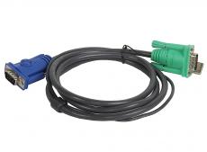 Шнур, мон+клав+мышь USB, SPHD15=)HD DB15+USB A-Тип ATEN (2L-5201U) Male-2xMale,  8+4 проводов, опрессованный,   1.2 метр., черный