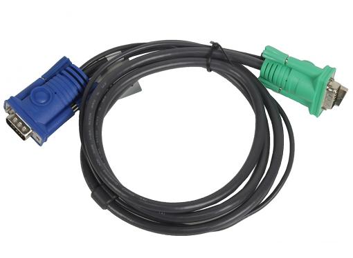 Шнур, мон+клав+мышь USB, SPHD15=)HD DB15+USB A-Тип ATEN (2L-5201U) Male-2xMale,  8+4 проводов, опрессованный,   1.2 метр., черный