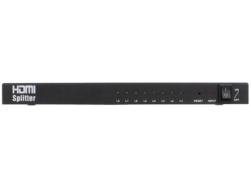 Разветвитель HDMI Splitter Orient HSP0108, 1-8, HDMI 1.4/3D, HDTV1080p/1080i/720p, HDCP1.2, внешний БП 5В/3A, метал.корпус