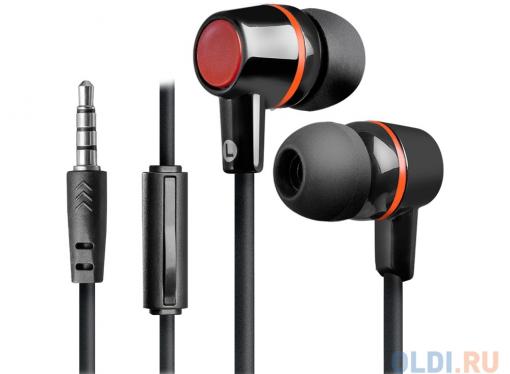 Гарнитура Defender Pulse-428 Black/red 4-пин 3,5 мм jack, кабель-1,2м