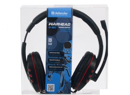 Гарнитура Defender Warhead G-160 черный, кабель 2,5 м