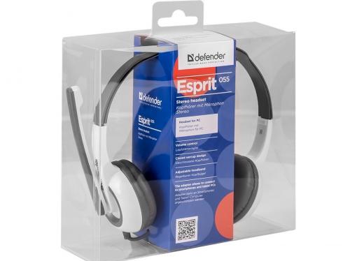 Гарнитура Defender Esprit-055 серый, кабель 2 м