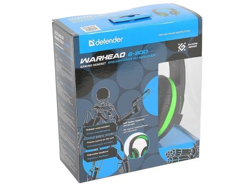 Гарнитура Defender Warhead G-300 зеленый 2.5 м.