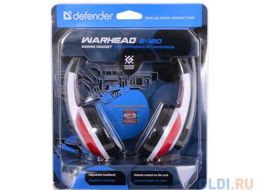 Гарнитура Defender Warhead G-120 бело-красный 2м
