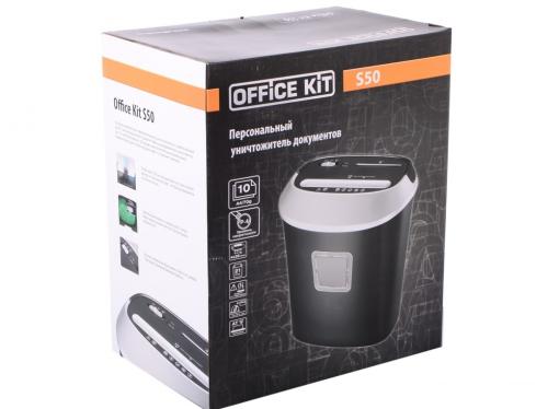 Шредер Office Kit S50 4x35 (DIN P-4 O-3 T-4 E-3) фрагмент 4x35мм,10 листов,21 литр,Уничт.скобы,скрепки,пл.карты,CD
